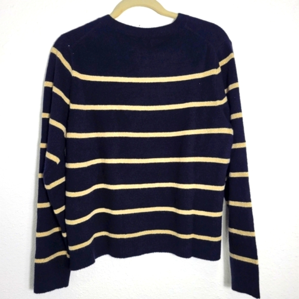 J Crew Factory Shimmer Striped Crewneck BV124 NWT Large - Picture 5 of 7